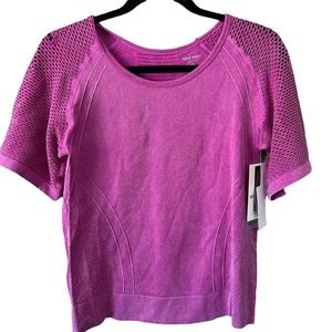 Nine West Activewear Fitted Womens Mesh Short Sleeve Women's Shirt L/XL